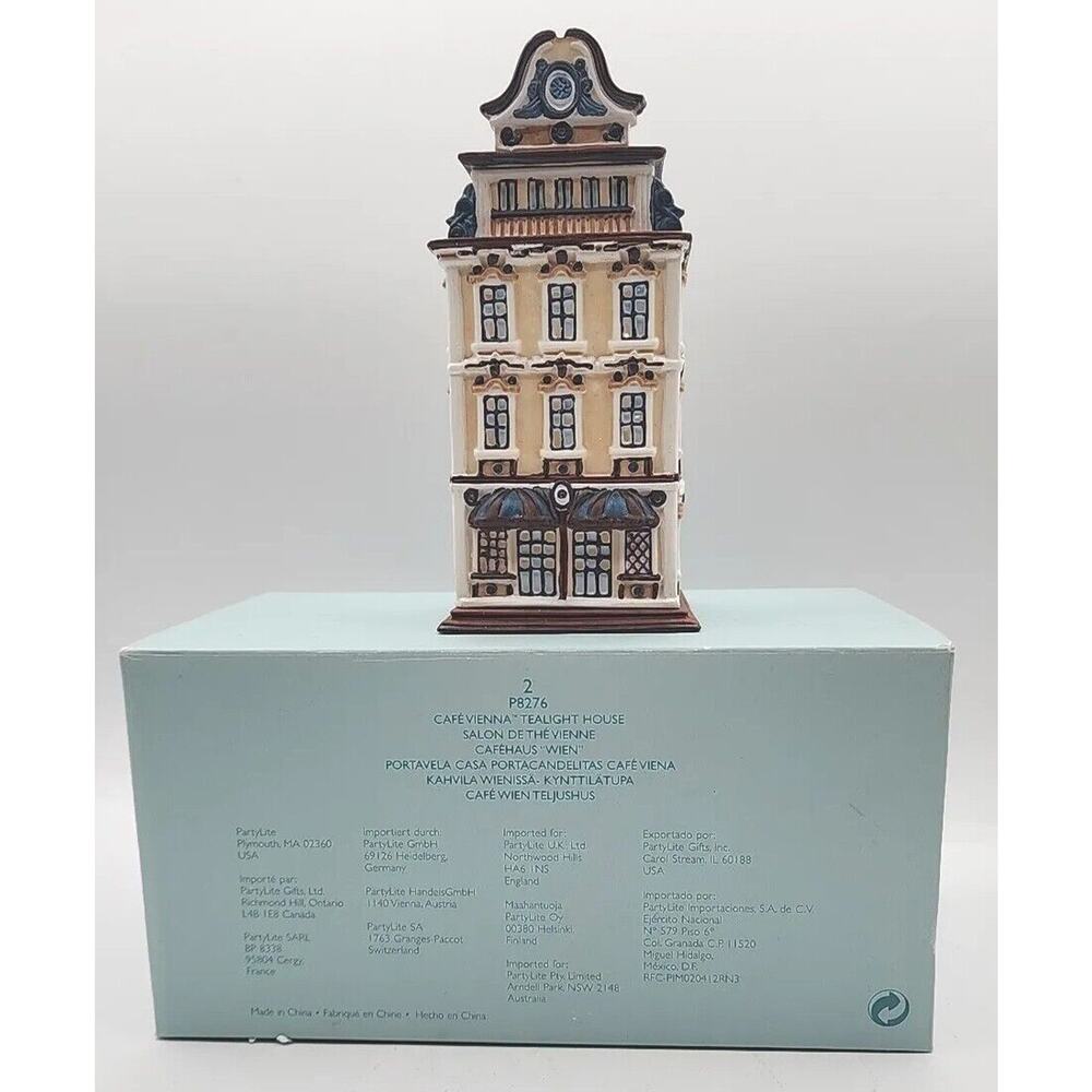 PartyLite P8276 Cafe Vienna Tealight Candle Holder Hand Painted in Box P8A/P8276